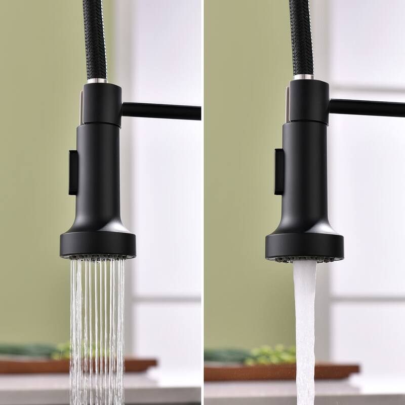 Commercial Single Handle Kitchen Faucet with Pull Down Sprayer