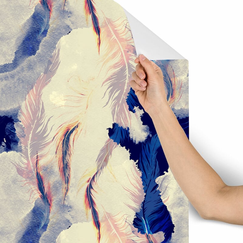 Birds Feathers Abstract Removable Wallpaper - 24'' inch x 10'ft