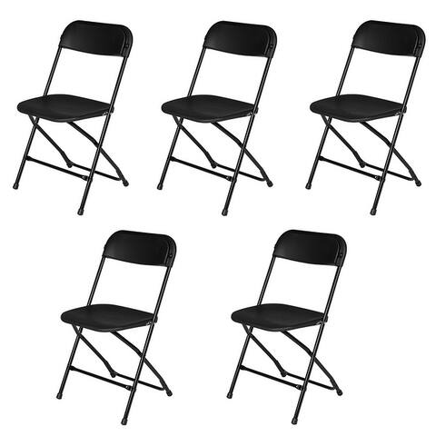5 Pack Plastic Folding Chair Indoor Outdoor Portable Stackable Seat