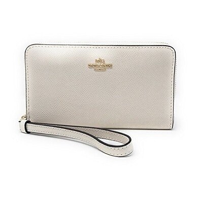 Coach F58053 Crossgrain Leather Zip Phone Wallet - Chalk