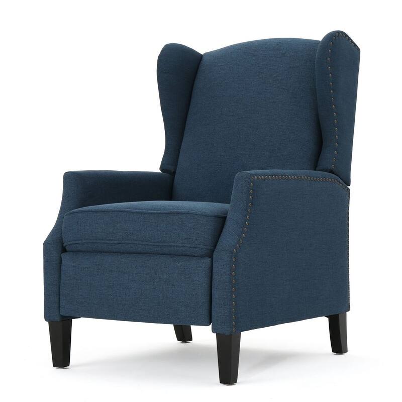 Traditional Fabric Recliner Chairs with Studded Border by Christopher Knight Home