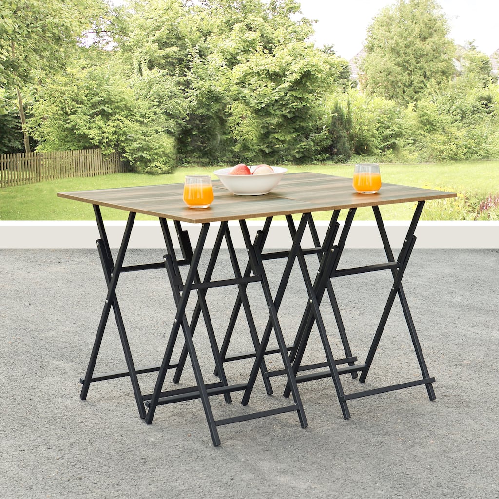 No Assembly Required TV Trays for Eating Set of 4 with Stand,Folding Snack Tray Table Set,Folding TV Dining Tables