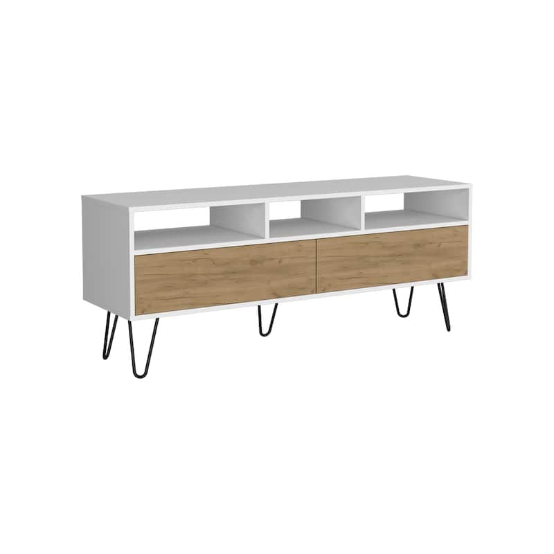 Modern design TV Stand, 2 Doors, 3 Shelves, 5 Legs with spacious storage,FSC Certified CPSIA Compliant