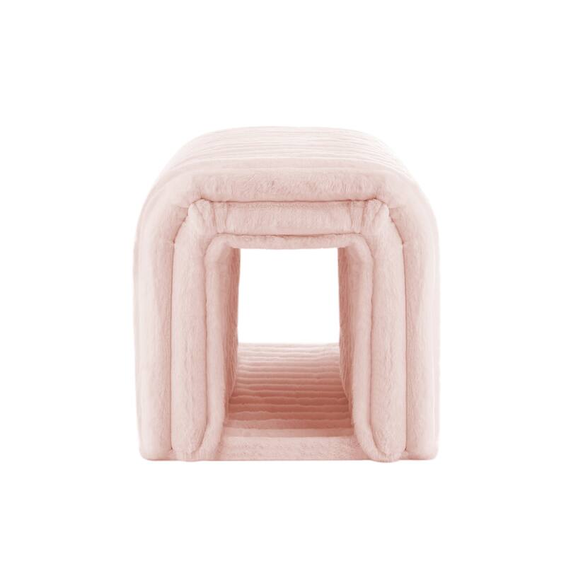 Ottoman Storage Bench Pet Supplies Corduroy Bench Cat's nest to hide For the Living Room, Entryway and Bedroom - Pink