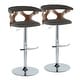 preview thumbnail 31 of 141, Carson Carrington Viby Adjustable Bar Stool with Rounded T Footrest (Set of 2) Charcoal Fabric/Walnut Wood/Chrome