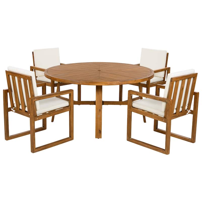 5-Piece Outdoor Patio Acacia Wood Dining Set