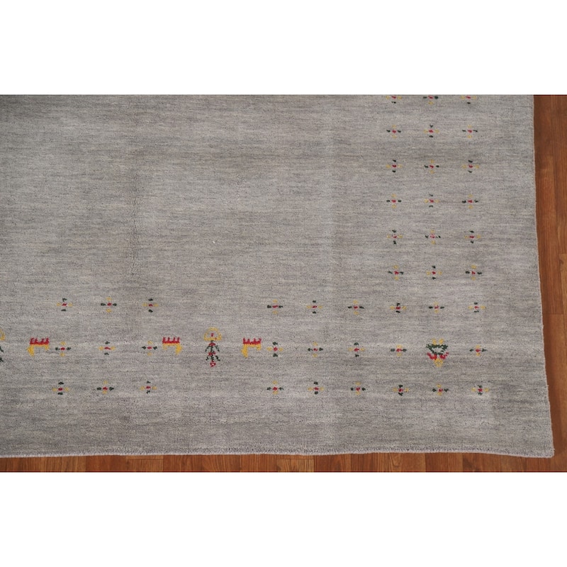 Gabbeh Area Rug Handmade Tribal Wool Carpet - 6'8"x 9'9"