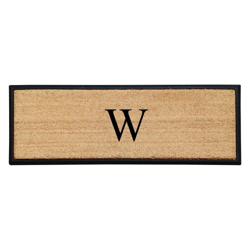 A1HC Rubber/Coir Molded Monogrammed Double Doormat 18"x48" - Monogrammed W