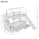 preview thumbnail 5 of 7, Twin over Twin House Bunk Bed with Storage Staircase, Two Drawers and Slide