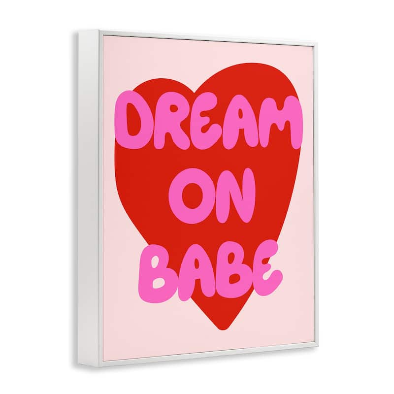 Stupell Dream On Babe Red Heart Framed Giclee Art Design By House of Lulu