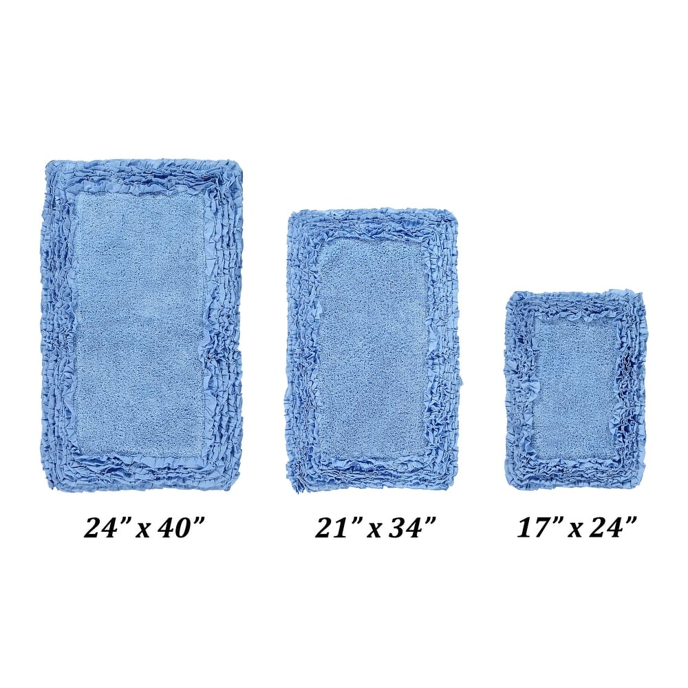 Better Trends Shaggy Border Collection Bathroom Rug -100% Cotton Tufted, Non-Skid Spray Latex Backing, Machine Washable Bath Mat