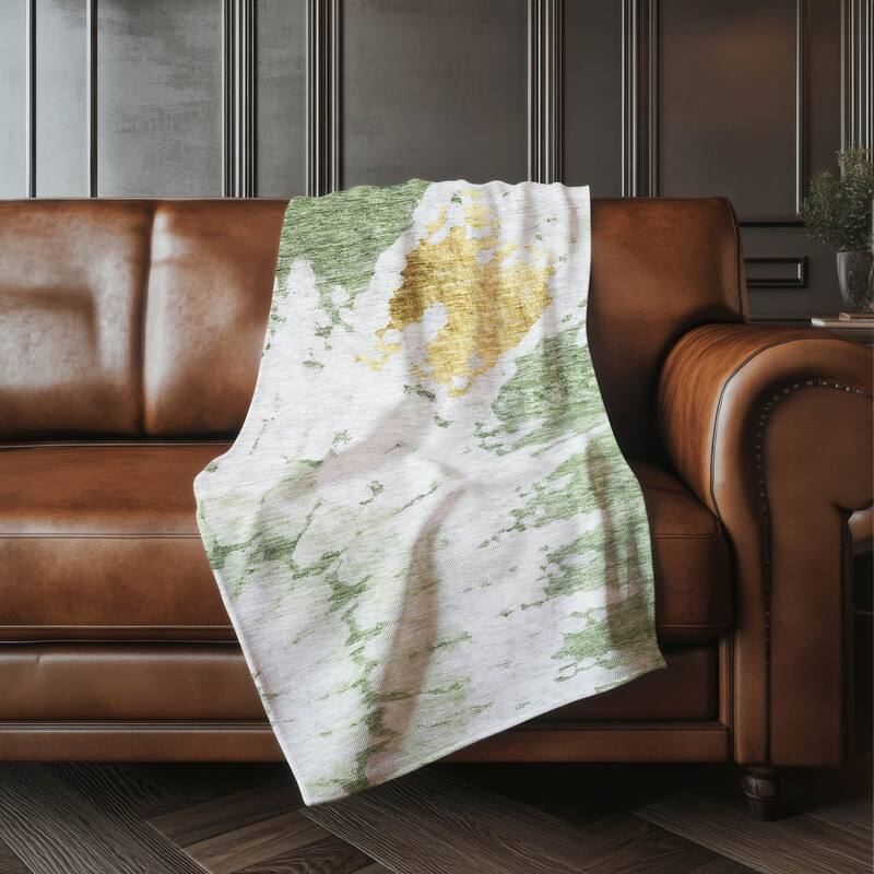 Premium Machine Washable Contemporary Spiral Sherpa Throw Blanket - Aloe - 4'2" x 5'10"