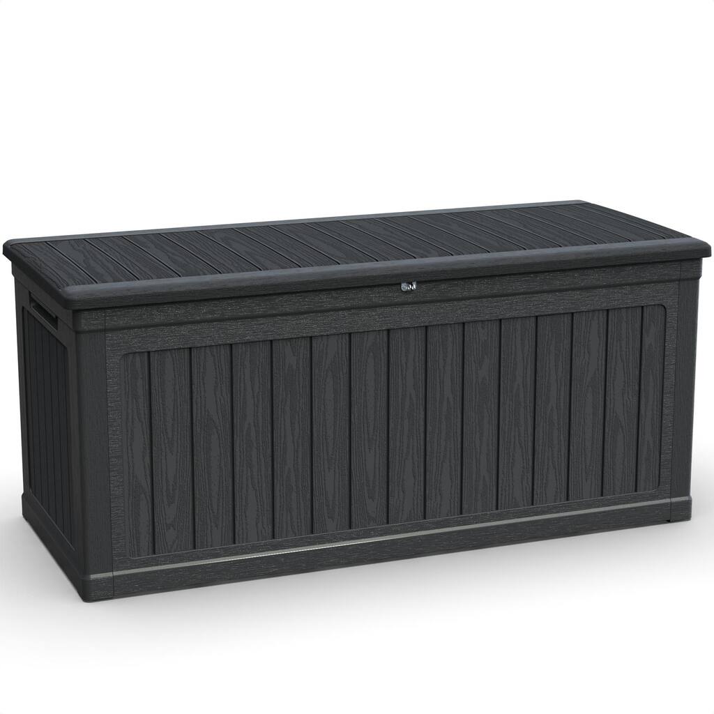 260 Gallon Large Outdoor Storage XXL Deck Box for Patio Furniture, Outdoor Cushions, Garden Tools, Waterproof Resin