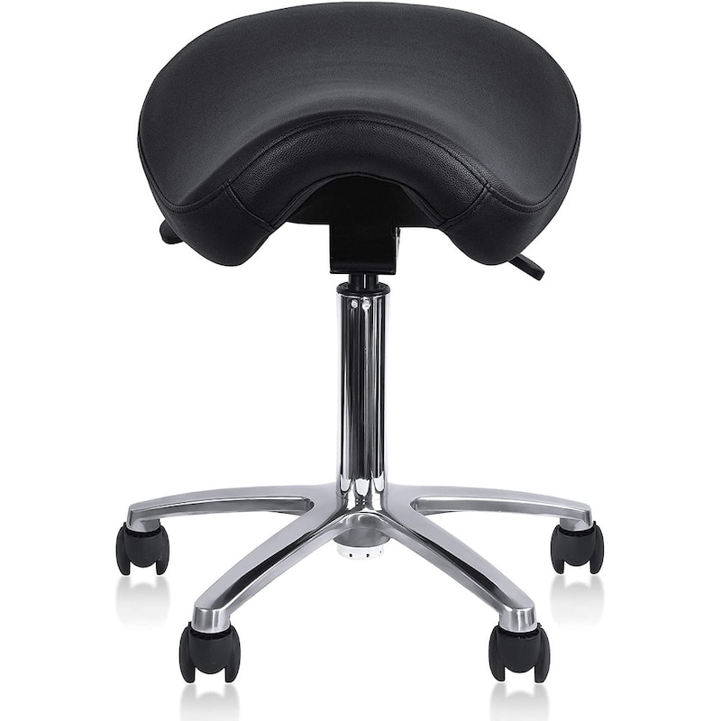 Adjustable Black Firm Saddle Stool Tilt Chair With Wheels Salon Dental Hygienist Rolling Dentist Clinical Hospital Lab