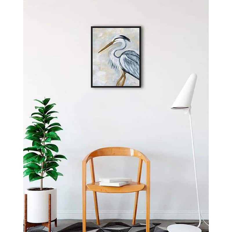 Blue Heron Framed Poster - 18 x 24 Inch - Black
