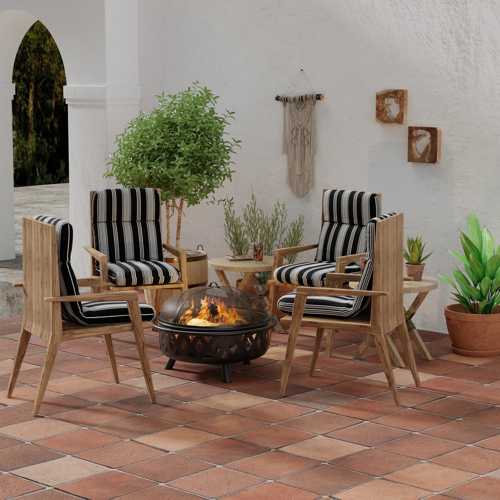 22" x 45" Outdoor Chair Cushion with Ties and Loop - 45'' L x 22'' W x 5'' H