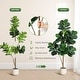 preview thumbnail 23 of 42, Artificial Fiddle Leaf Fig Tree with 48 Leaves in White Planter Pot, Faux Ficus Lyrata Plant for Home or Office Decor