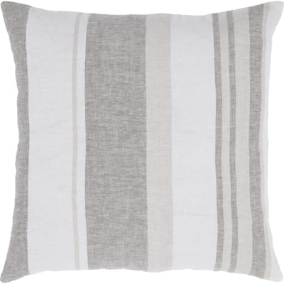 Cassidy Striped Throw Pillow - 20" - Gray and White