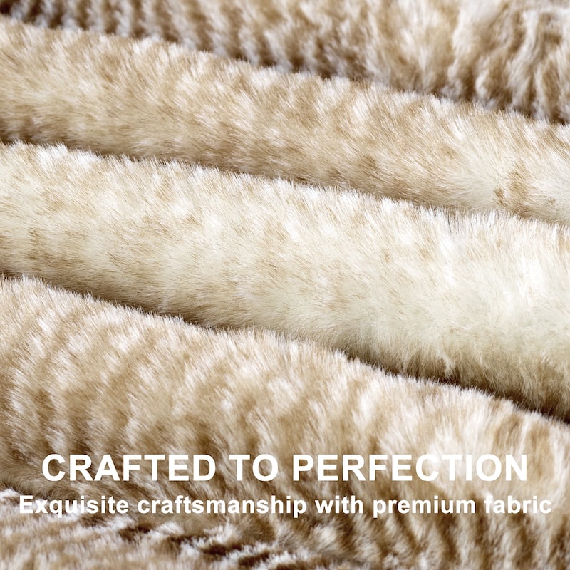 Thick StripeRabbit FauxFur Throw Fuzzy Soft Plush Blanket for Sofa