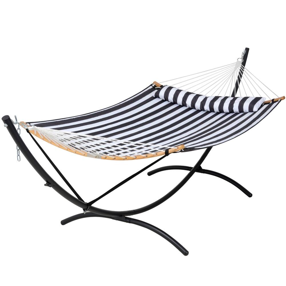 Portable Freestanding Hammock with Curved Stand for Outside