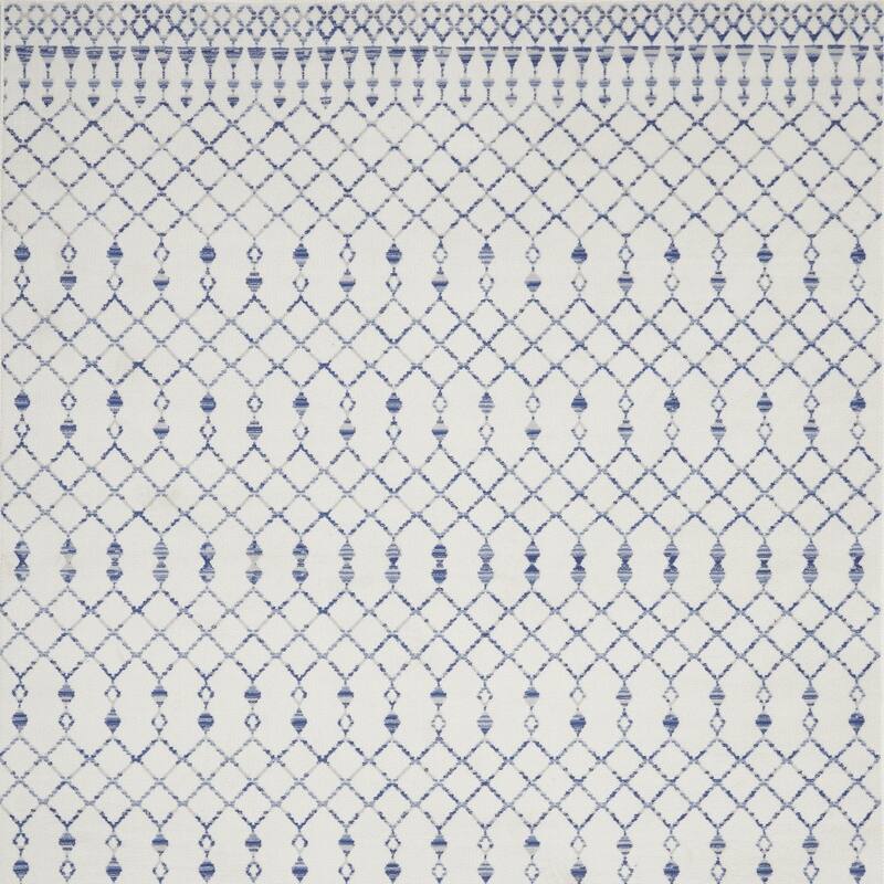 Jowu Power Loomed Distressed Geometric Modern Non Skid Stain Resistant Area Rug By HomeRoots - 120' X '84' X '0.39