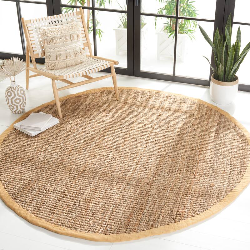 SAFAVIEH Handmade Natural Fiber Beacon Jute Rug - 8' Round - Natural