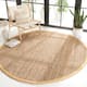 SAFAVIEH Handmade Natural Fiber Beacon Jute Rug - 9' Round - Natural