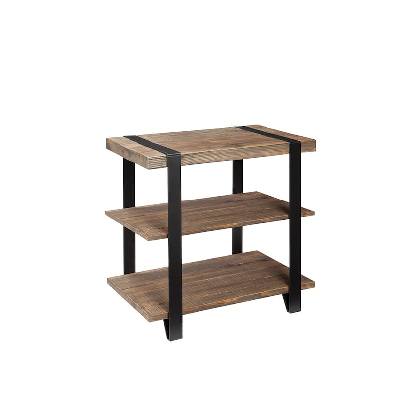 Carbon Loft Kenyon Metal Strap and Reclaimed Wood Multi-tier End Table