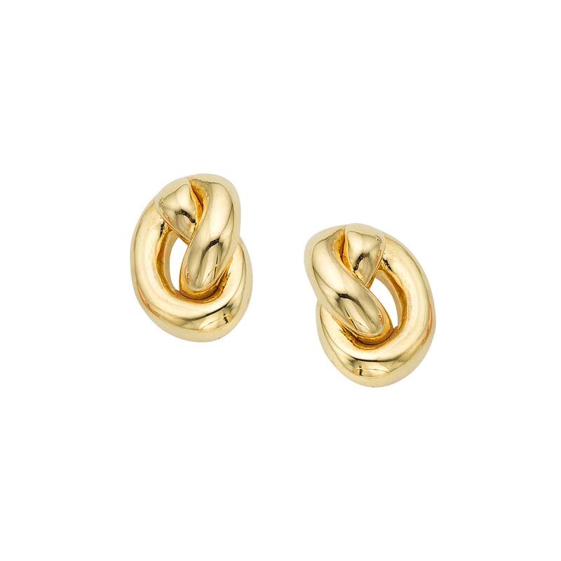 Curata 14k Yellow Gold Amore Knot Stud Earrings