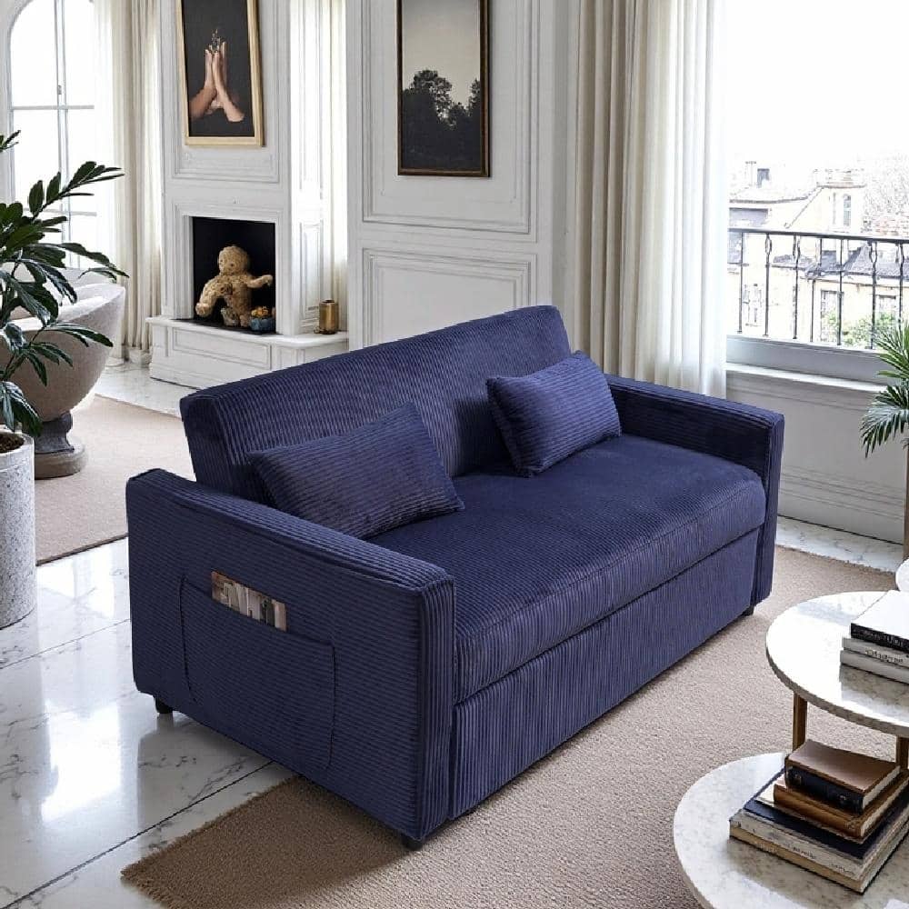 Corduroy Futon Sofa Bed - 3-in-1 Convertible Sleeper