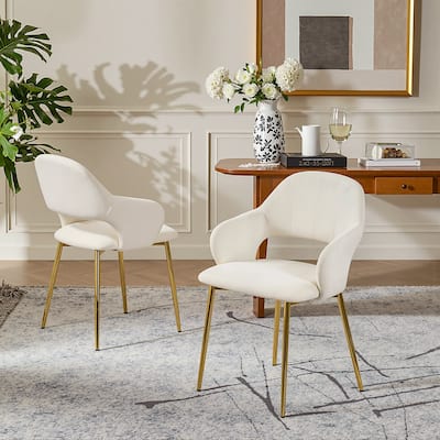 VECELO Modern Upholstered Dining Chairs Set of 2, Velvet Kitchen Chairs for Dining Room