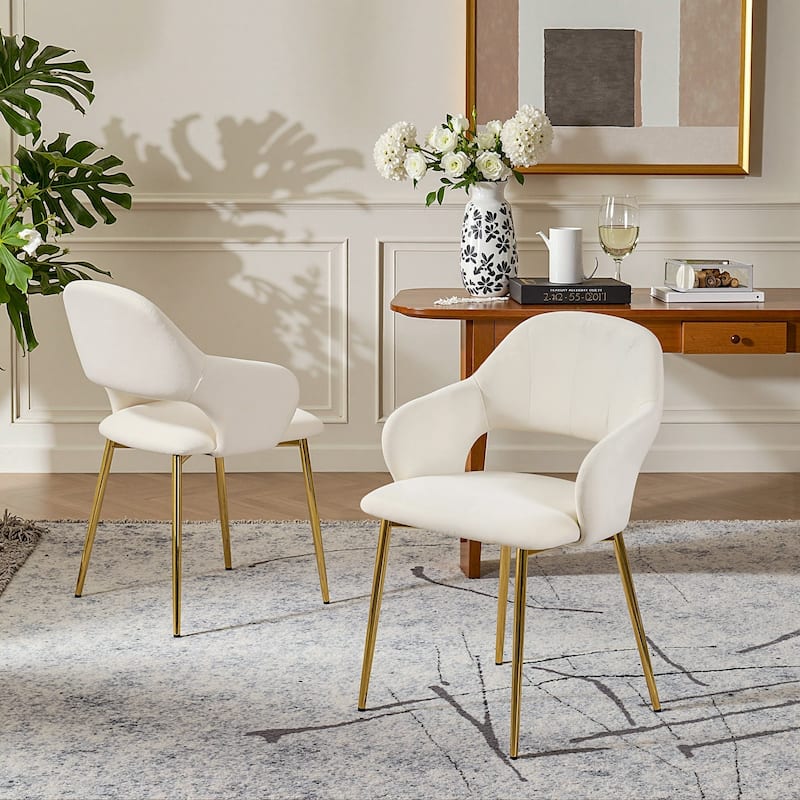 VECELO Modern Upholstered Dining Chairs Set of 4, Velvet Kitchen Chairs for Dining Room