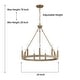 preview thumbnail 24 of 25, Acroma 9 - Light Modern Farmhouse Wagon Wheel Chandelier-UL - N/A
