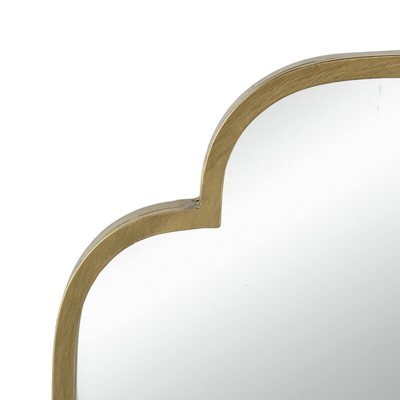 Notch Edged Wall Mirror with Ring - 36" - Gold