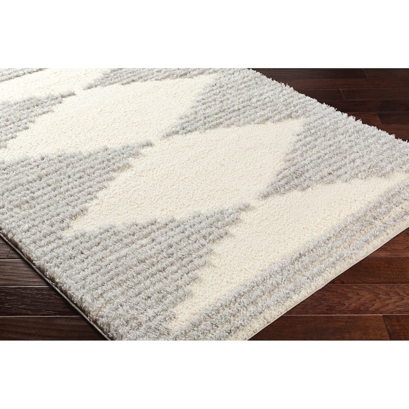 Livabliss Everton Boho Diamond Plush Area Rug