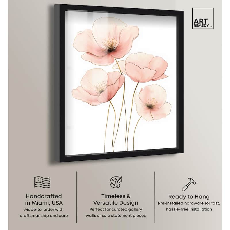 Pink Petal light Shadowbox by Art Remedy
