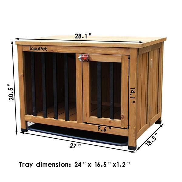 Lovupet Wooden Portable Foldable Pet Crate Indoor Outdoor Dog Kennel