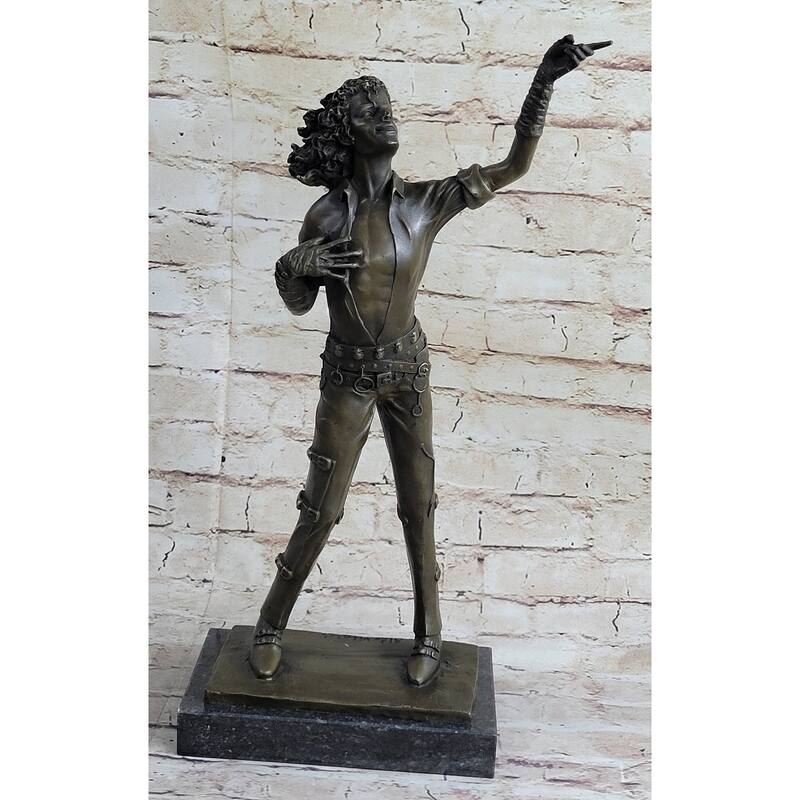Handmade Bronze Statue Young Michael Jackson Musician Sculpture Gift