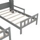 preview thumbnail 11 of 12, Double Twin Size Platform Bed With House-shaped Headboard,A Nightstand,Kids Bed Design