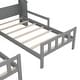 preview thumbnail 11 of 26, Double Twin Size Platform Bed with Nightstand, House-Shape Headboard, Grey