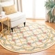 preview thumbnail 3 of 13, SAFAVIEH Hand-hooked Trellis Ivory Wool Rug 3' Round - Ivory - Round