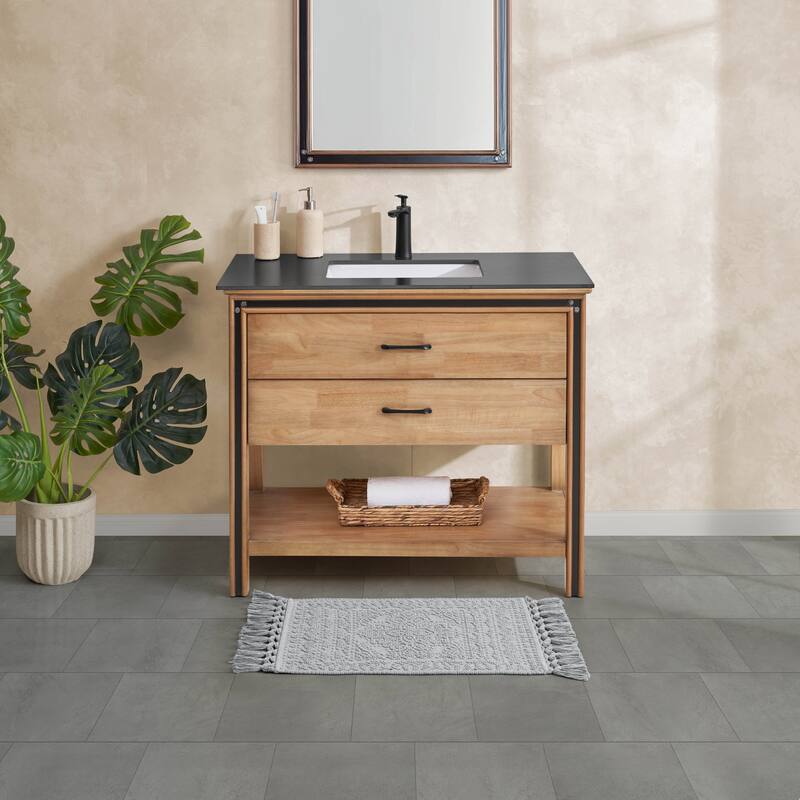 French Connection Nellore Fringe Cotton Bath Rug