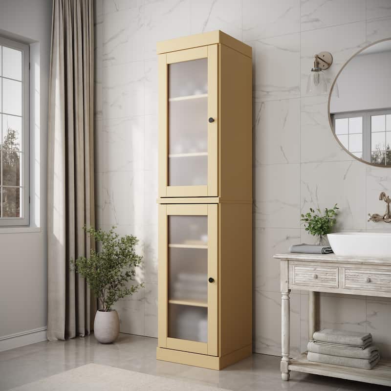 100% Solid Wood 16.5" Bathroom Cabinet with Optional Doors by Palace Imports - Yellow-Frosted