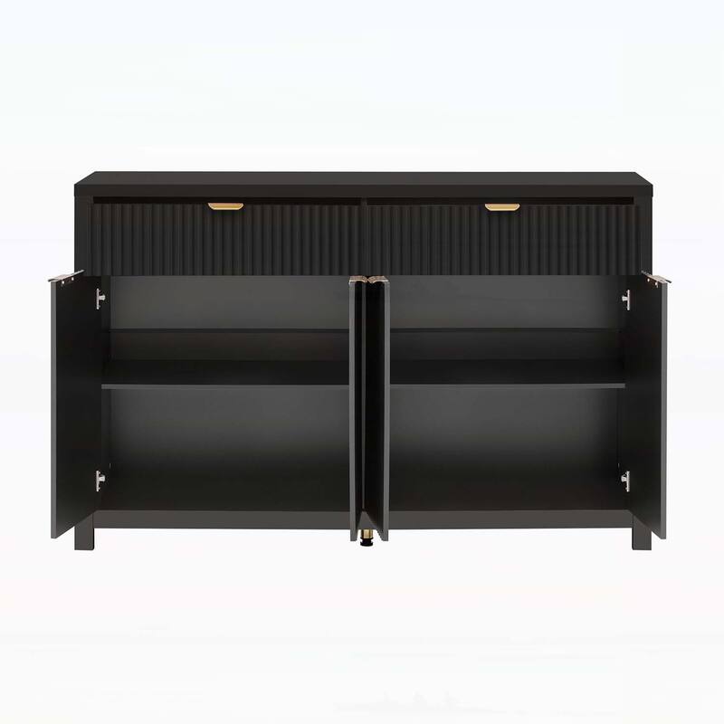 Wave-Pattern Sideboard Cabinet with Drawers Doors,for Versatile Living Spaces and Enhanced Storage