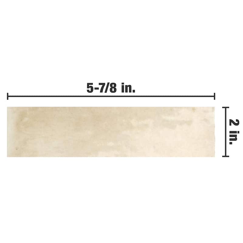 Merola Tile Coco Glossy Canvas Beige 2" x 5-7/8" Porcelain Wall Tile