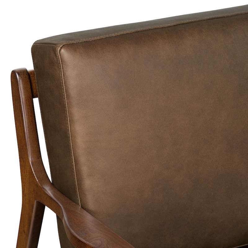 Poly & Bark Verity Leather Lounge Chair - Full Grain Genuine Italian Leather