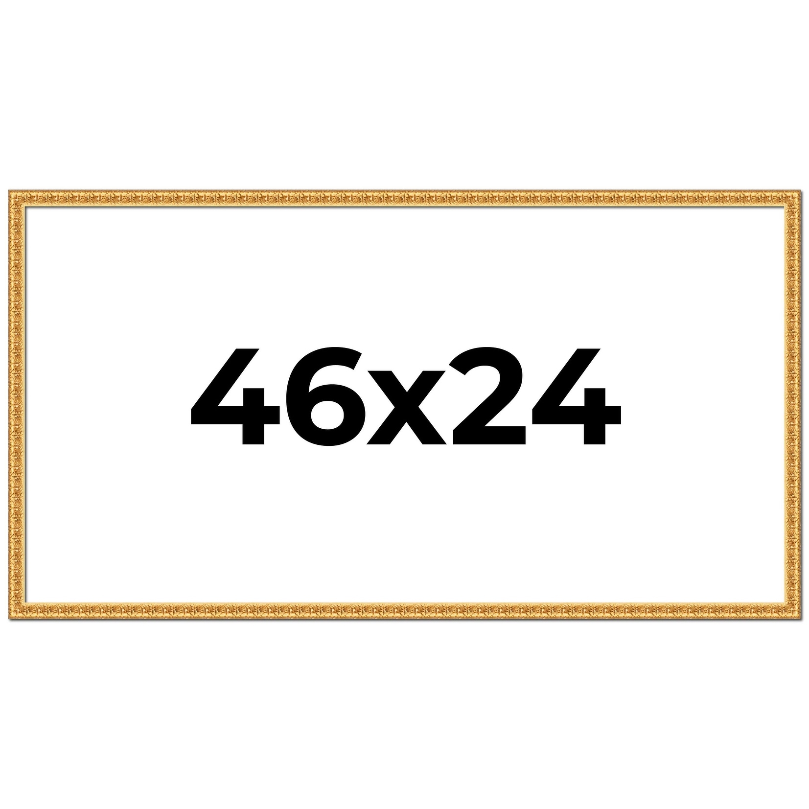 46x24 Frame Gold Real Wood Picture Frame Width 1 inches | Interior