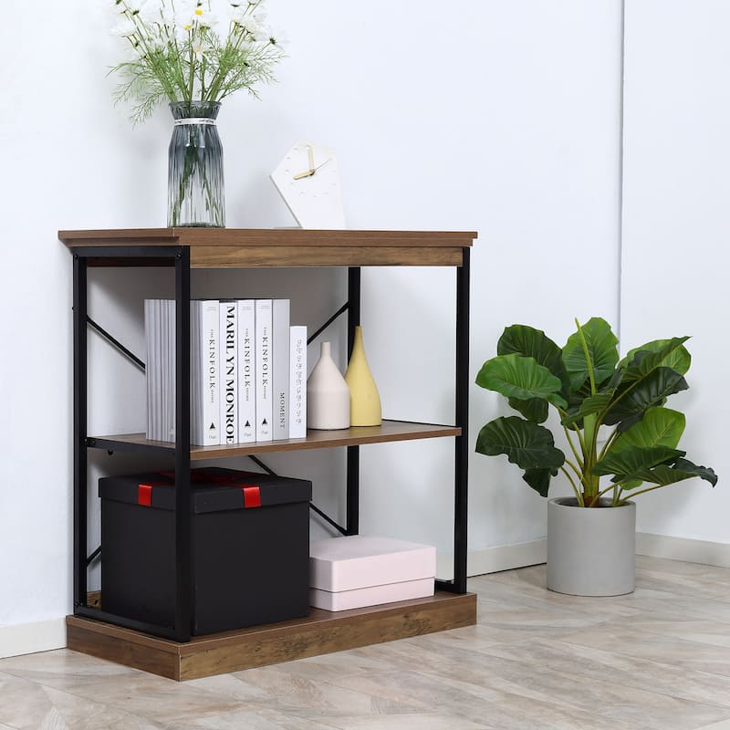HOMCOM 2/4-Tier Industrial Style Storage Steel Wooden Shelf with a Robust Multi-Functional Design, Tall Organizer