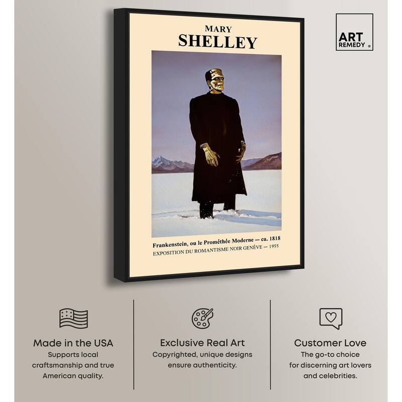 Mary Shelley's Monster Canvas by Art Remedy
