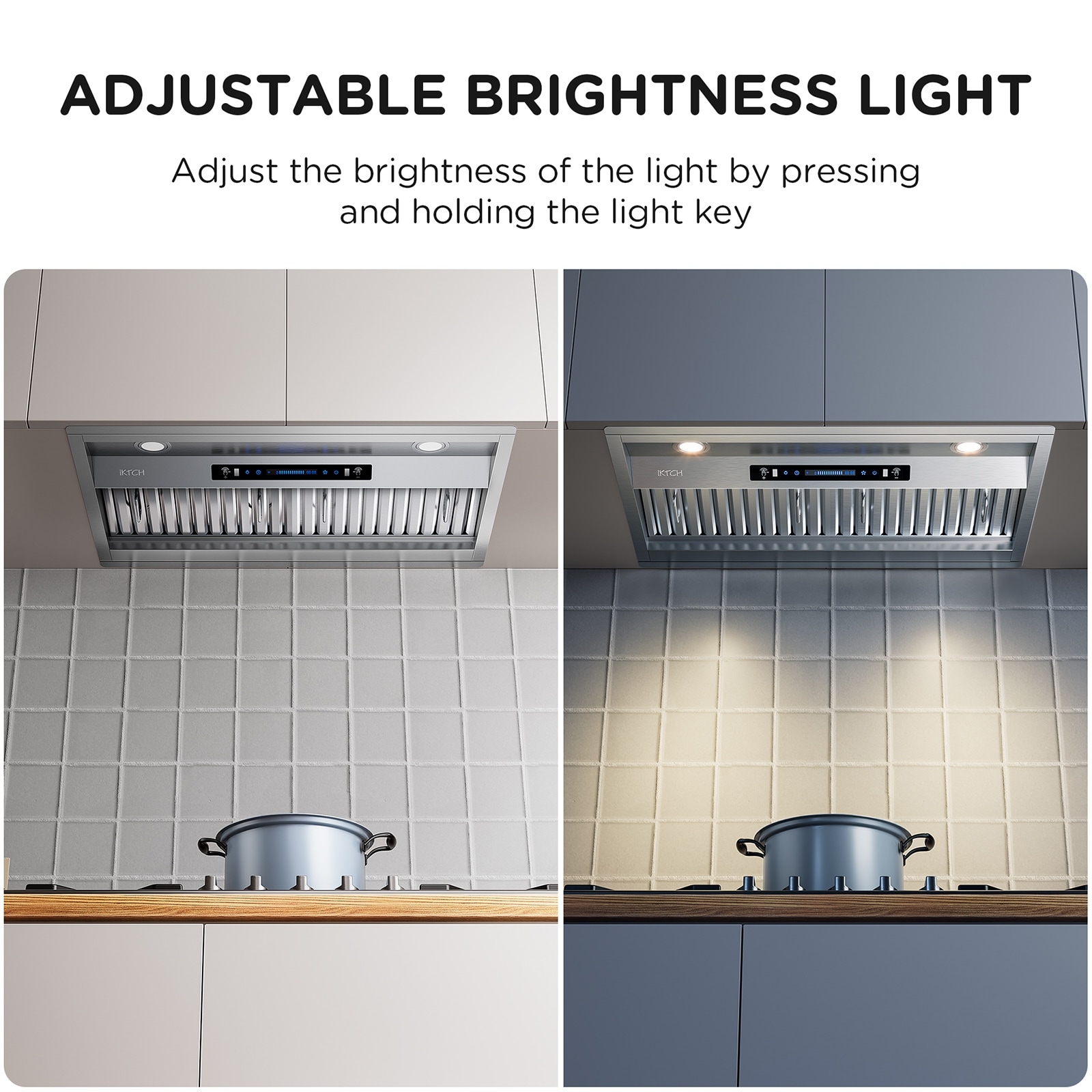 IKTCH 36 Inch Built-in/Insert Range Hood 900 CFM Quiet and